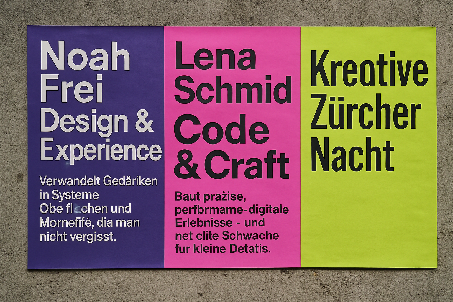 Platzhalter für grafische Eventposter