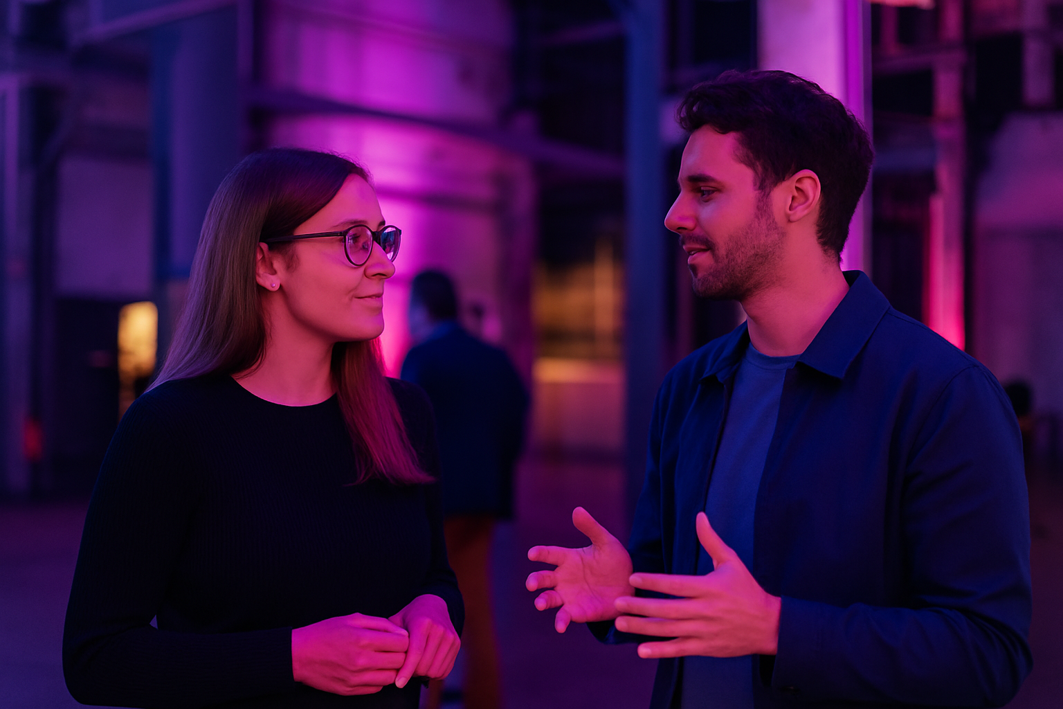 Platzhalter für Gespräche unter Gästen